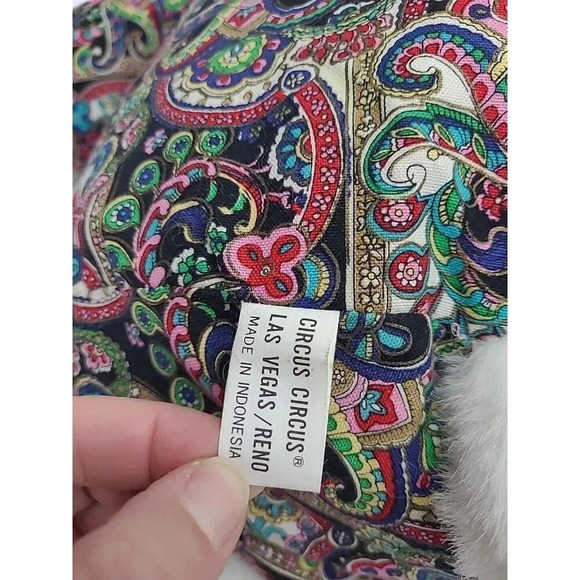 Vintage Circus Circus Las Vegas/ Reno Large Teddy Bear Plush Paisley Print - Picture 3 of 4